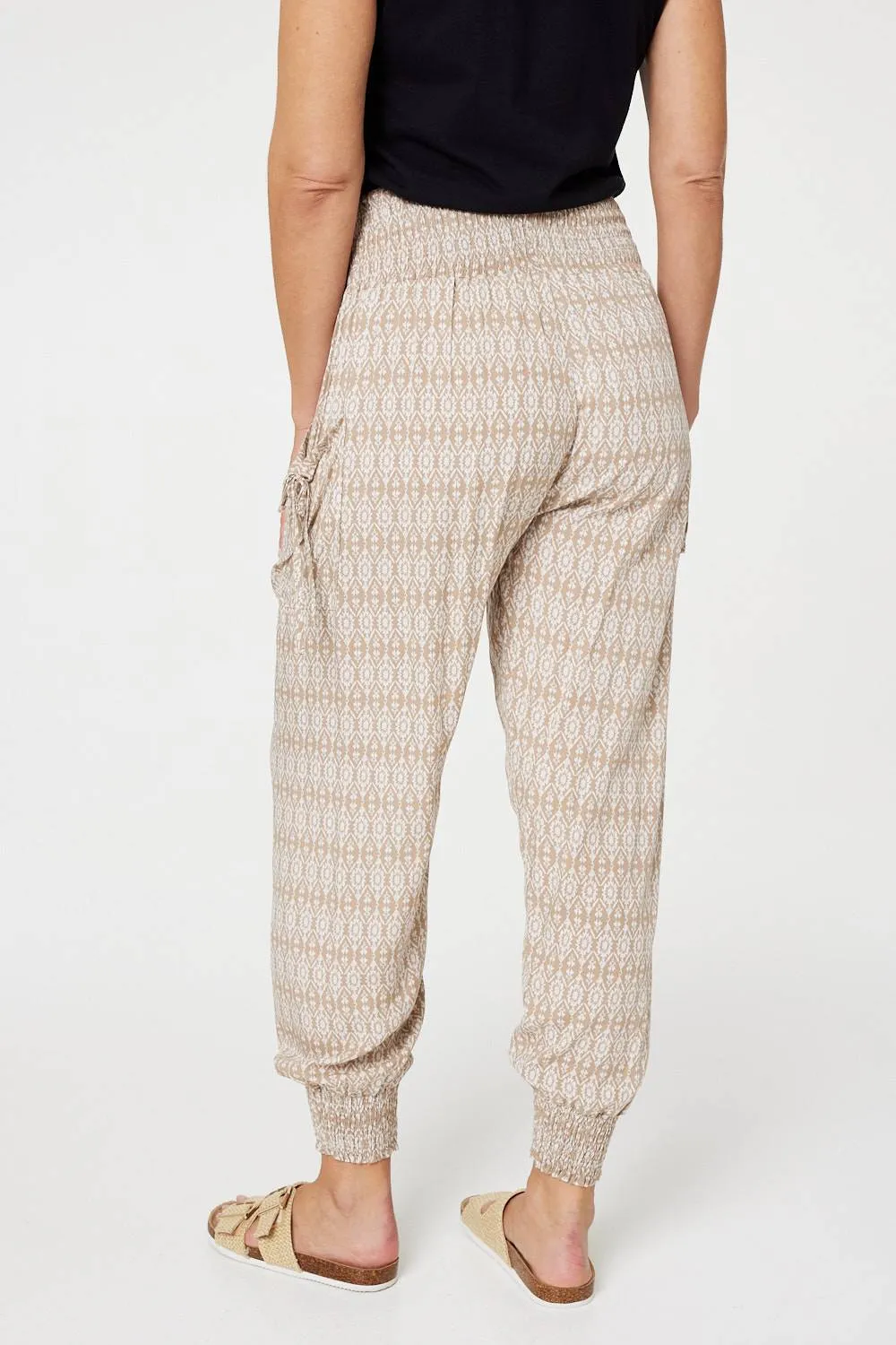 Printed Elasticated Harem Pants