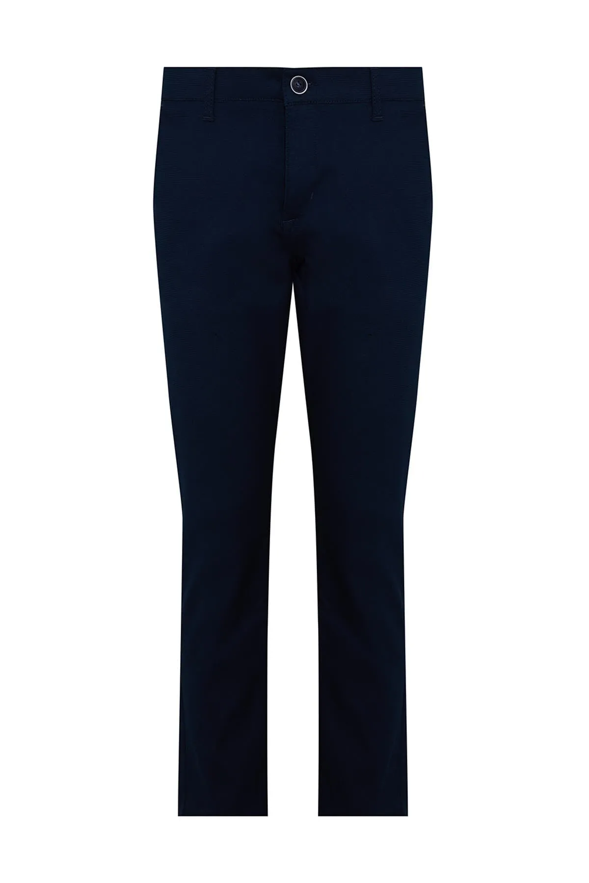 Regular Fit Side Pocket Navy Cotton Casual Pants