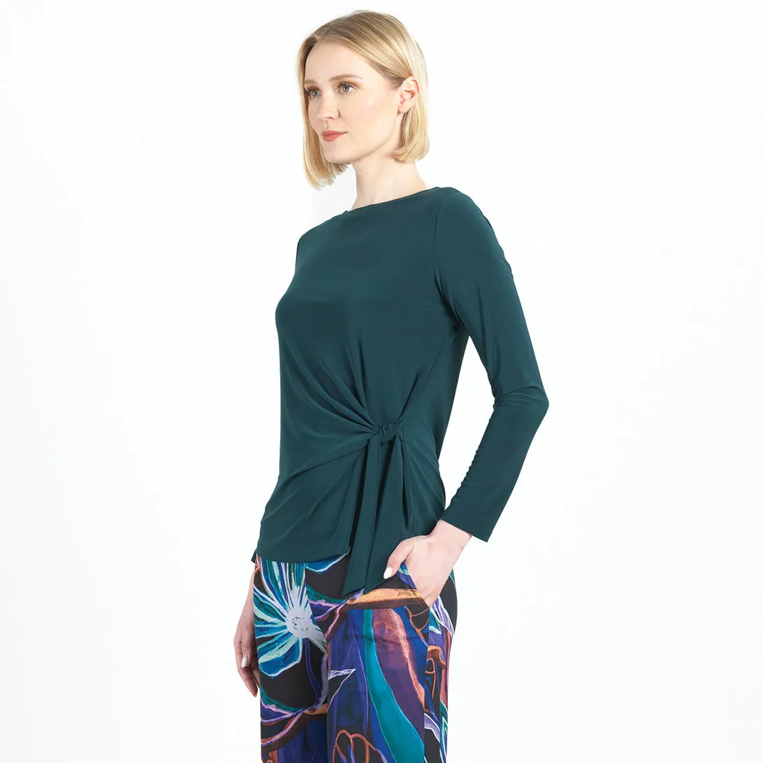 Side Tie Waist Top - Hunter Green