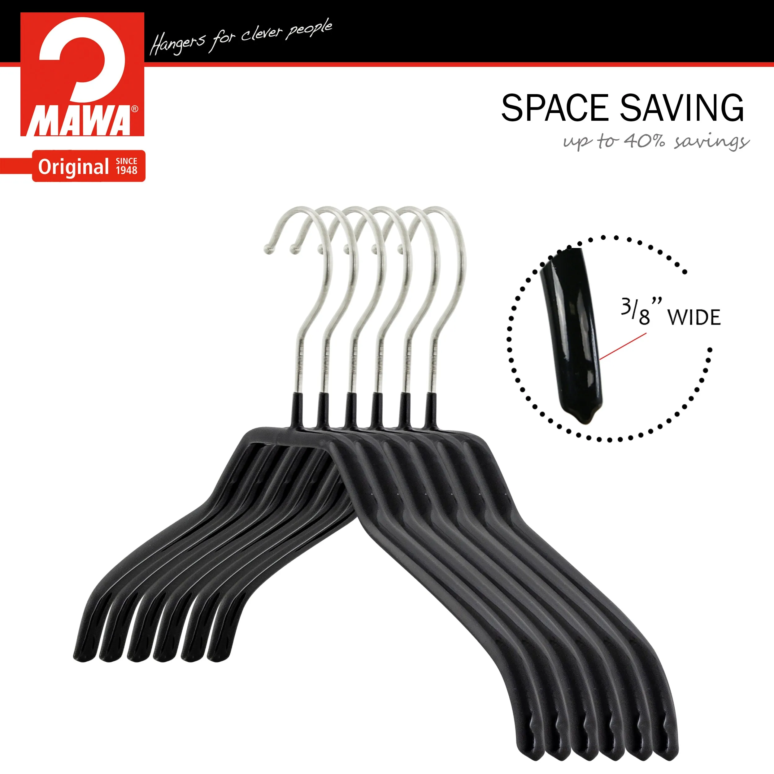 Silhouette Shirt Hanger, Narrow Version, 36-F, Black