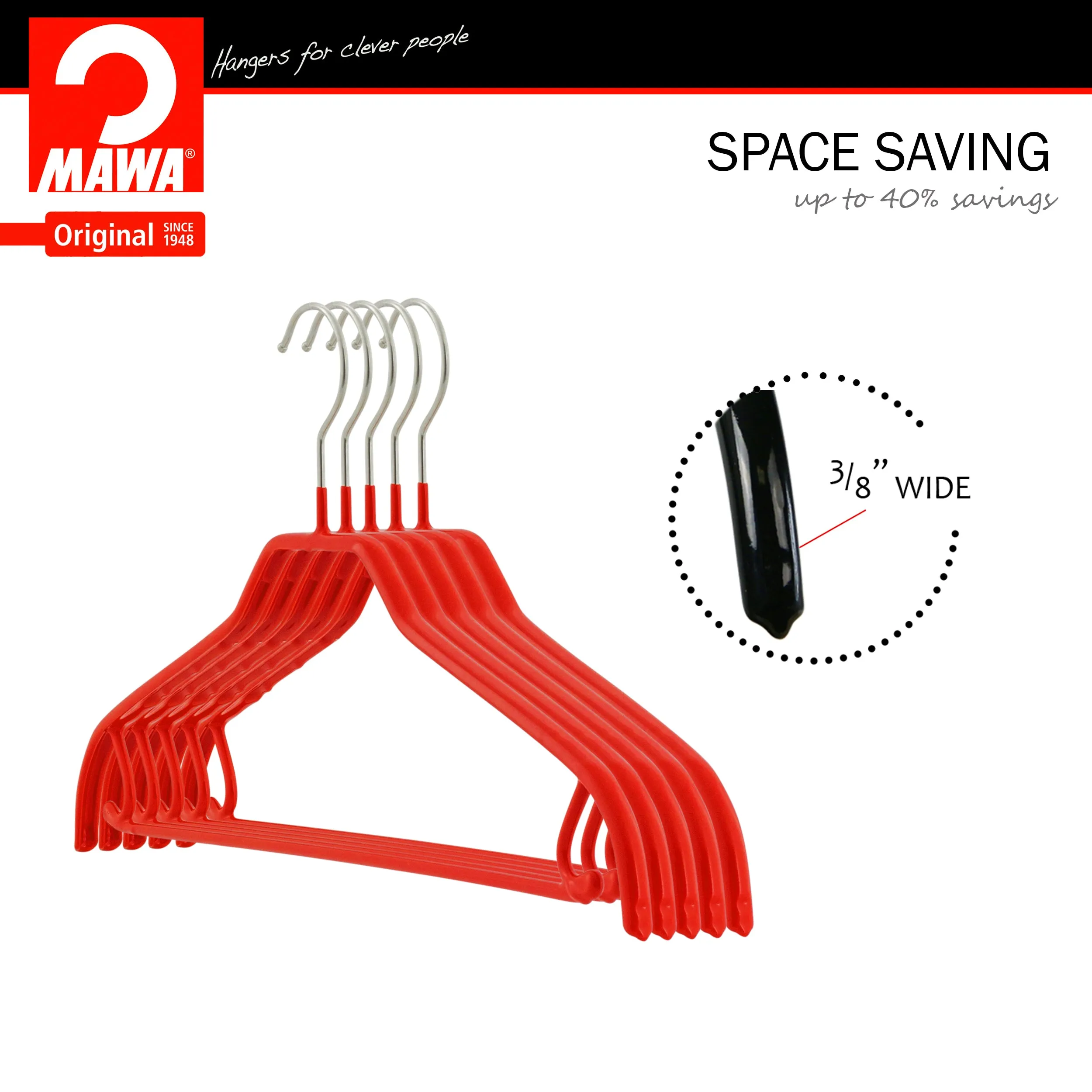 Silhouette Shirt Hanger with Bar & Hook, 41-FRS, New Red