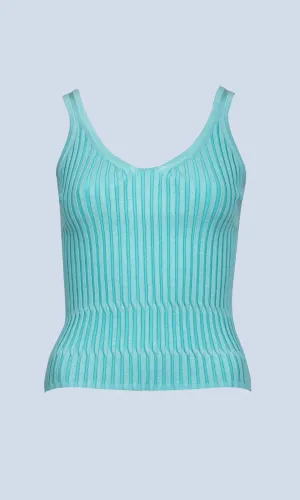 SILK KNIT RIBBED TANK