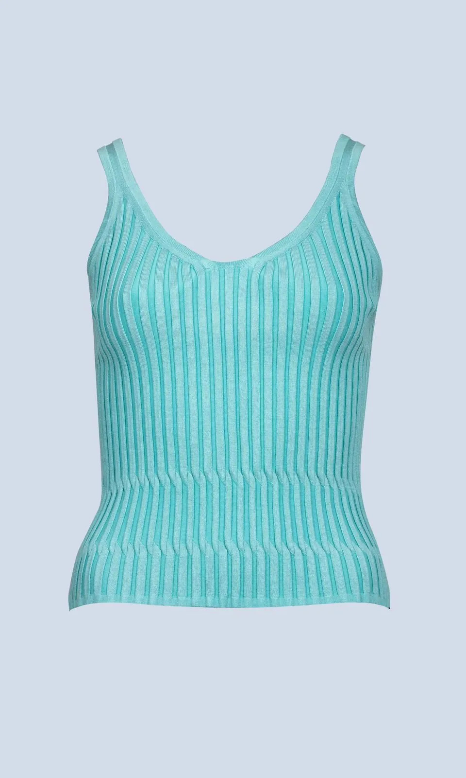 SILK KNIT RIBBED TANK