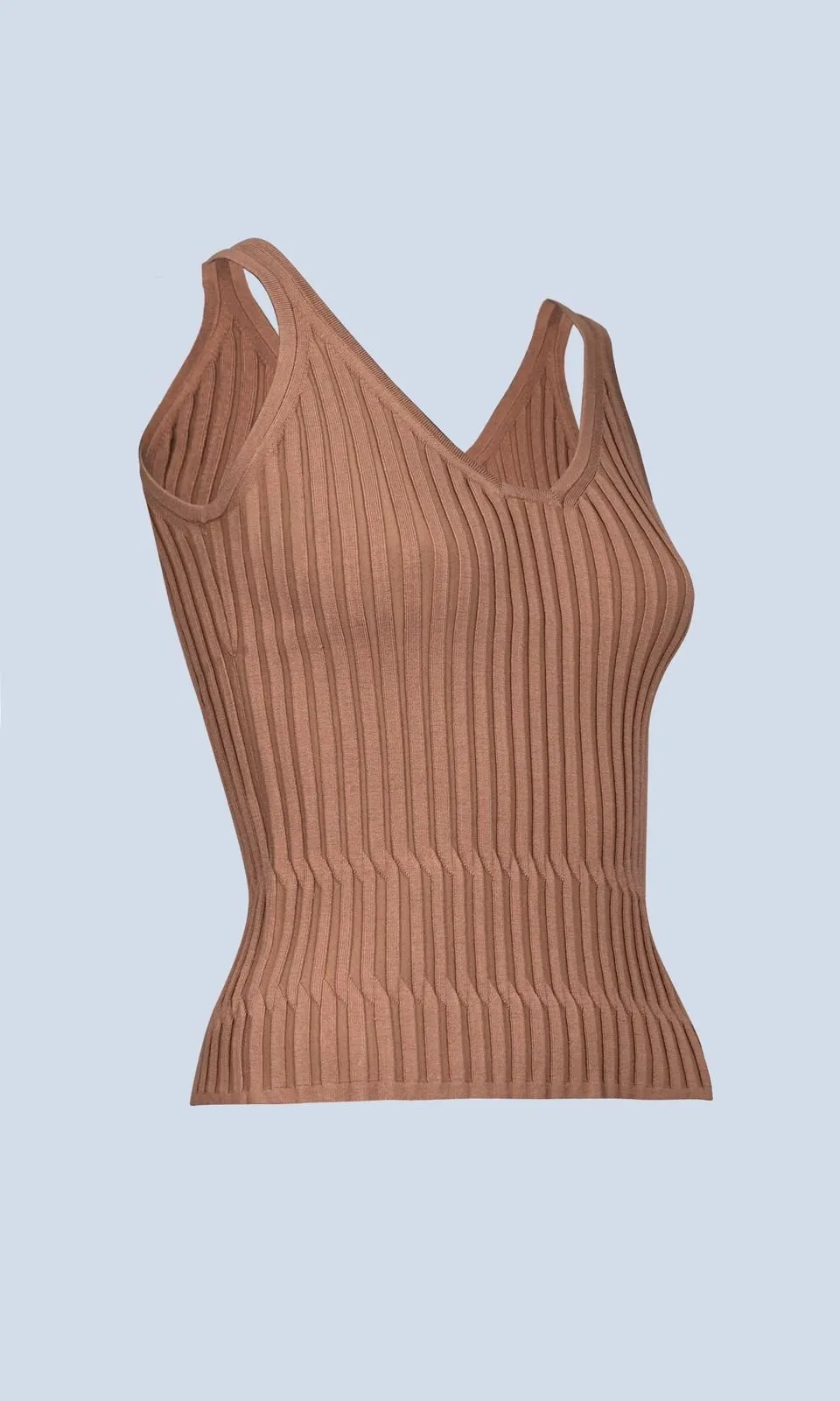 SILK KNIT RIBBED TANK