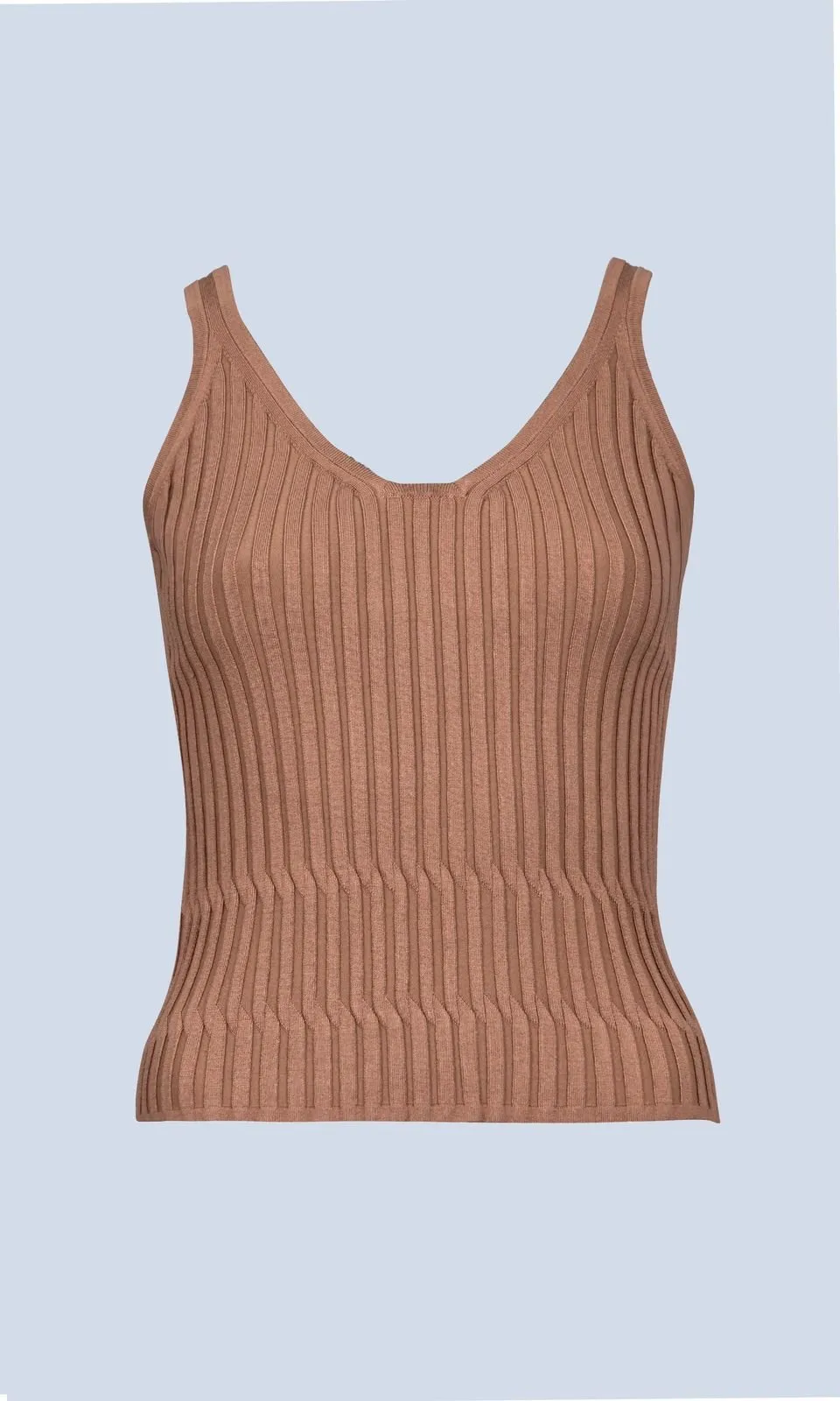 SILK KNIT RIBBED TANK