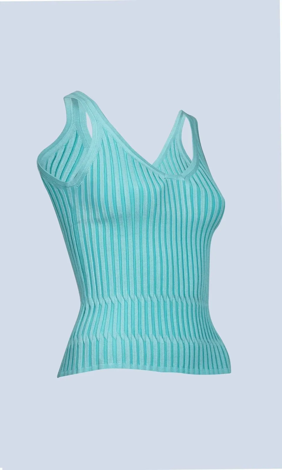 SILK KNIT RIBBED TANK