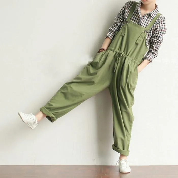 Vintage Pleated Linen Overall