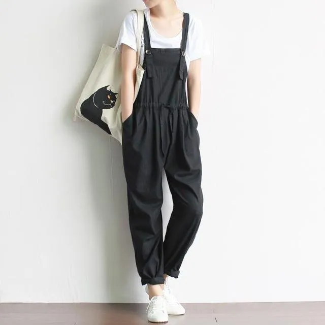 Vintage Pleated Linen Overall