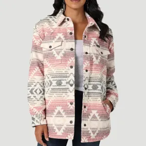 Women's Wrangler Southwestern Print Shacket in Dusk Rose